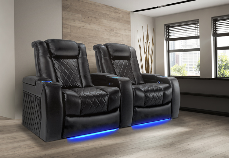 gray leather theater seating